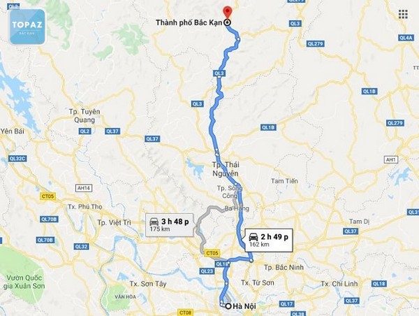 Bắc Kạn cách Hà Nội bao nhiêu km?